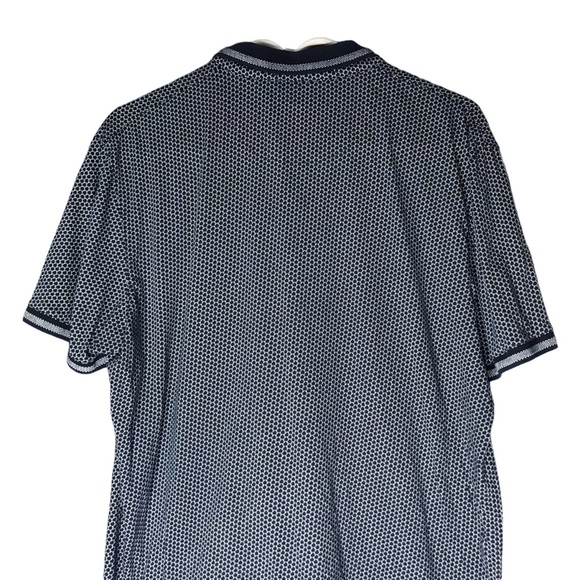 Ted Baker London Polo Golf Shirt Circle Pattern Navy Blue White Size 6 Men’s XL - Picture 8 of 10